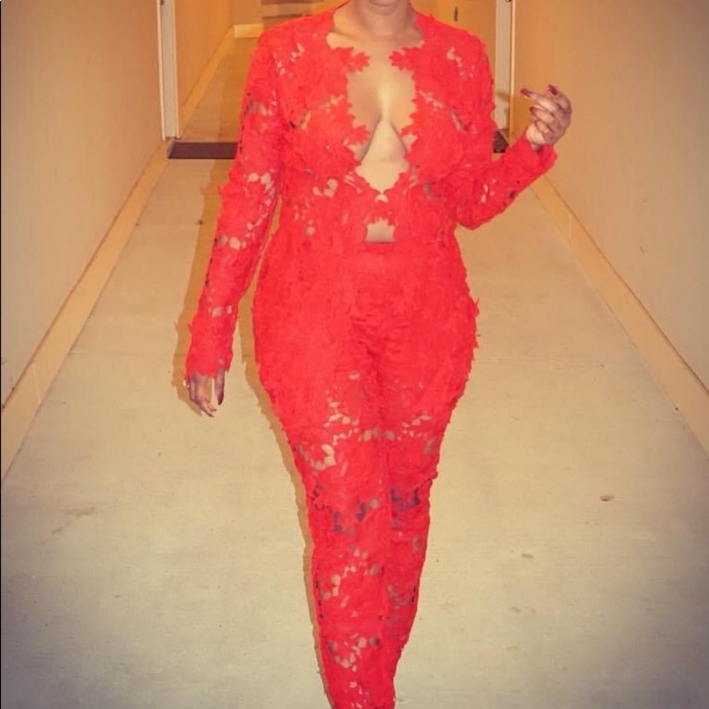 Red Pant Set